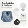 thumbnail image 6 of Lsque Cozy Knitted Blue Chevron Printed Women's Running Shorts with Liner Pockets,Elastic Quick Dry Workout Athletic Gym Yoga Shorts,Womens High Waist Shorts-X-Large, 6 of 9