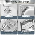 thumbnail image 4 of Ecojoy Silver Stainless Steel 17 x 13 Inch Single Bowl Sink, 4 of 10