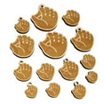 thumbnail image 1 of Baseball Glove Mitt Wood Mini Charms Shapes DIY Craft Jewelry - With Hole - 25mm (7pcs), 1 of 7