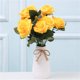 thumbnail image 4 of Ramo de flores de rosas artificiales Simulación de rosas Oficina en casa Decoración floral Ramo de flores falsas de boda, Amarillo AweSitey HA7032-06B, 4 of 4