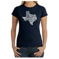 thumbnail image 1 of LA Pop Art Women's Word Art T-Shirt - The Great State of Texas, 1 of 2