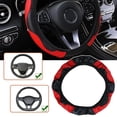 thumbnail image 2 of Microfiber Leather Steering Wheel Cover, Universal 15 Inch Diameter, Anti Slip Grip, Easy Install No Tools, Decorative & Protective Car Accessory, 2 of 8