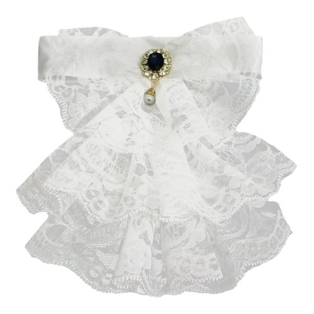 Cuello con volantes victoriano Steampunk para mujer, cuello desmontable para vestido, camiseta