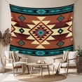 thumbnail image 2 of Turquoise Red Tapestry for Bedroom Wall Hanging Tapestry, Southwest American Native Abstract Pattern Ceiling Backdrop Tapestries Poster Blanket Wall Decor for Teens Room Living Room Dorm 55" x 73", 2 of 8