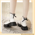 thumbnail image 5 of Bocaoying 6-Pairs Lace Ruffle Crew Socks for Women, Lolita Style Ribbon Ankle Lettuces Edge Socks, Cotton Blend Casual Bow Socks for Daily Wear, Gift, Size 6-10, Black/White/Beige, 5 of 8