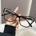 thumbnail image 1 of Anti-glare Square Glasses BLACK Black, 1 of 8