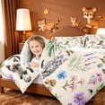 thumbnail image 3 of meiyoeat Kawaii Kitten King Size Comforter Sets,Watercolor Floral Rustic Mushroom Comforters King Size For Girl,Reversible,3Pcs,1 Comforter And 2 Pillowcases, 3 of 7
