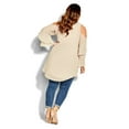 thumbnail image 2 of City Chic Women's Plus Size Hi Lo Cold Shoulder Top Full-Length Sleeves V-Neckline, 2 of 4