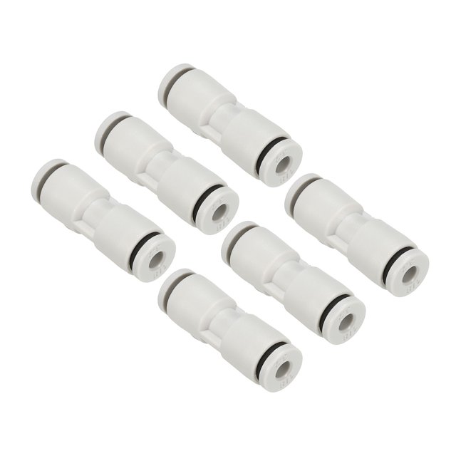 Unique Bargains Raccords à Pousser, Lot de 6 Raccords Tubes Droits, Blanc, 1/8 Pouce Od