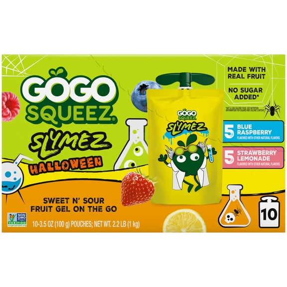 GoGo SqueeZ SlymeZ Halloween Variety Pack, 3.5 oz (10 Pack)