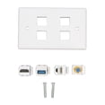 thumbnail image 2 of 4 Port Wall Plate HD Multimedia Interface F Type USB3.0 Cat6 Home Wiring Faceplate for HDTV Projector Computer, 2 of 7