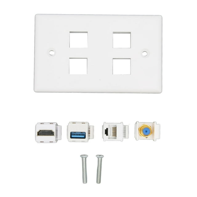 Placa de pared de 4 puertos interfaz Multimedia HD tipo F USB3.0 Cat6 placa frontal de cableado doméstico para ordenador proyector HDTV