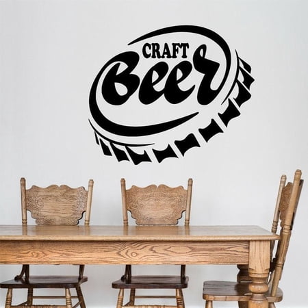 Bottle Cap Home Bar Pub Craft Beer Alcohol Vinyl Home Decor Wall Sticker Removable Decals Mural Wallpaper Art Design 50x42cm