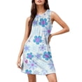 thumbnail image 1 of WILLBEST Vestidos De Verano Para Mujer, Vestido Informal De Verano Con Estampado Para Playa, Elegante, Flotante, De Longitud Media, Con Cuello Redondo Y Sin Mangas, 1 of 3