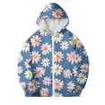 thumbnail image 2 of AUNVITO 4-12Y Boys & Girls Japanese Fabric Hooded Sweatshirt Casual Sportswear Long Sleeve Solid Color Loose Fit Warm Outwear, 2 of 5