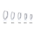 thumbnail image 1 of Pendientes de perforación redondos con hebilla de oreja de circonita de una sola fila de estilo europeo y americano, joyería de moda minimalista para mujer, 1 of 5