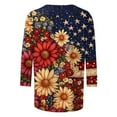 thumbnail image 4 of 4th of July Shirts Women Cotton 3/4 Length Sleeve Tunic Tops Patriotic American Flag Shirt, 4 of 4