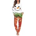 thumbnail image 1 of Conjunto de pijama de dos piezas para mujer, ropa de dormir de manga larga, jersey con patrón navideño, informal, a la moda, 1 of 4