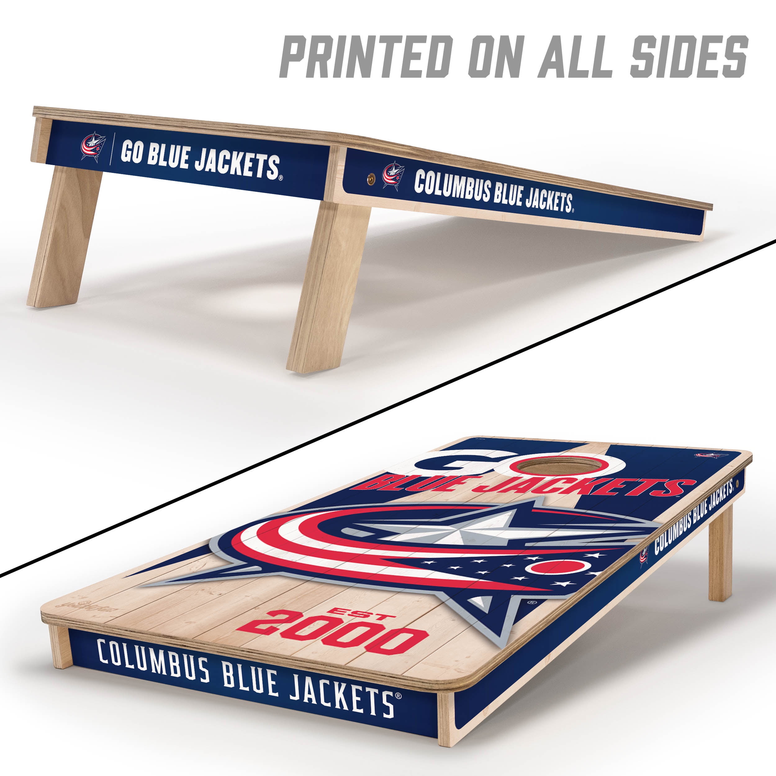 YouTheFan NHLColumbus Blue Jackets 2' x 4' Cornhole Game No Bags