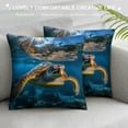 thumbnail image 3 of GOSMITH  Throw Pillow Case Sea Turtles Square Cushion Cover Standard Pillowcase for Men Women Kids Home Decorative Sofa Armchair Bedroom Livingroom, 3 of 5