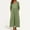 Green, variant on Qulqfy Green Womens Dress Casual Maxi 3/4 Sleeve High Waist V Neck Smocked Dresses Women's Fall Dresses L