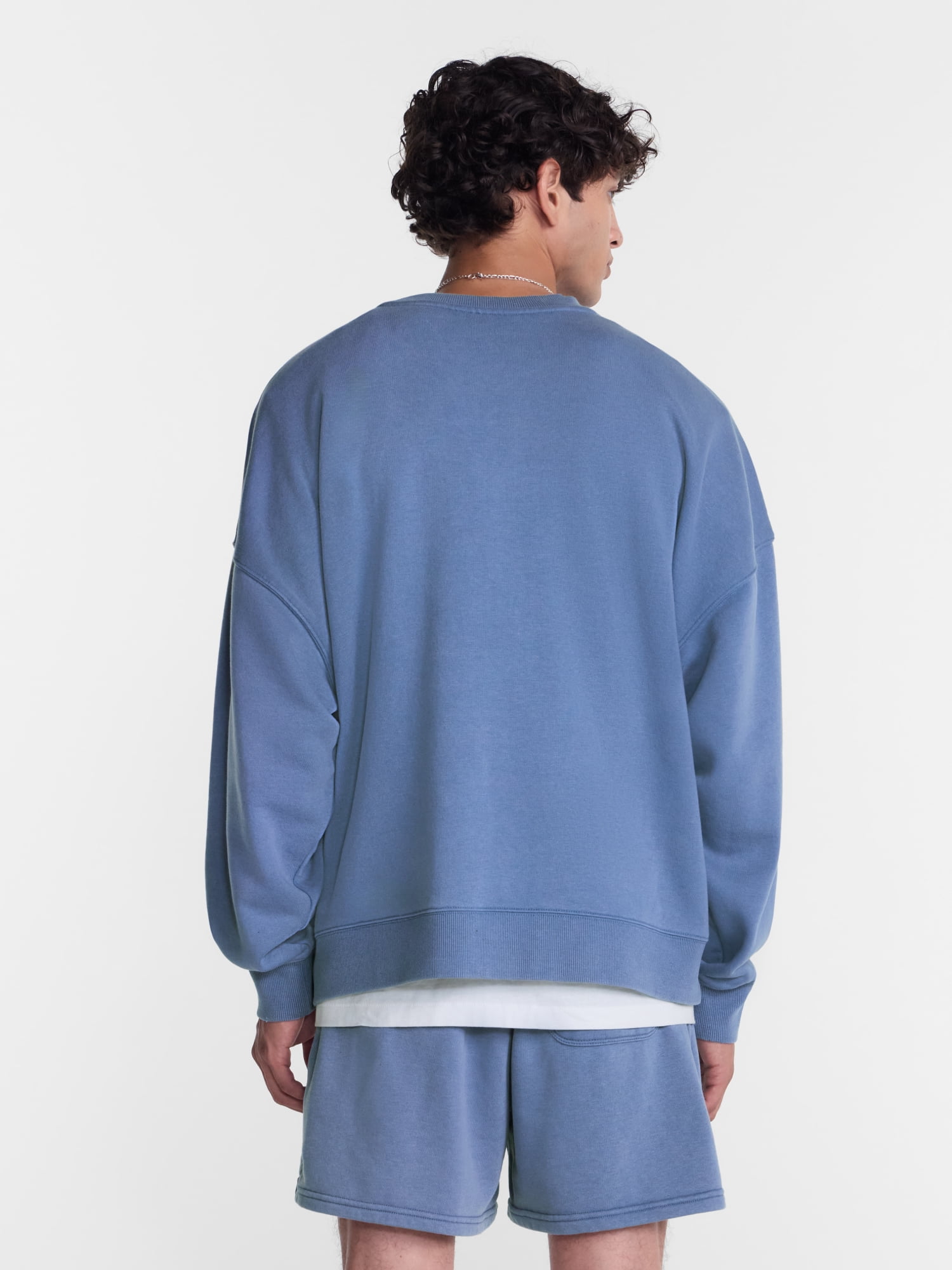 No Boundaries Crewneck Fleece Sweatshirt with Long Sleeves, Men's XS-4XLT