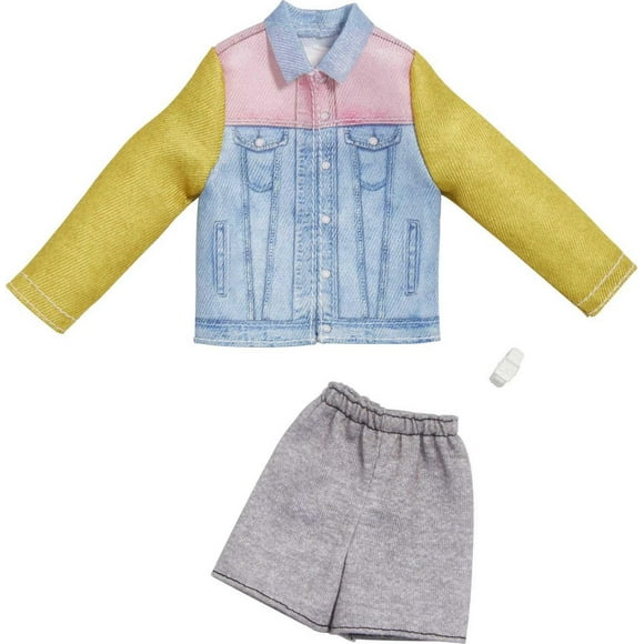 Barbie Fashions Pack: Ken Doll Clothes, Denim Jacket, Shorts, Watch, 3 & Up