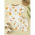 thumbnail image 3 of Bslissey Toddler Baby Boys 2Pcs Summer Outfits Cute Chick Print Short Sleeve T-shirt + Elastic Waist Shorts 3M-3T Infant Casual Shorts Sets for Daily Vacation, 3 of 9