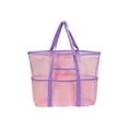 thumbnail image 2 of Extra-Large Beach Tote Bag With Mesh And Nylon Storage, Handheld Swimwear Organizer For Travel, Wide Waterproof Handles, Lightweight Durable Polyester, 60×40×20 Cm, Multicolor For Sea Or Pool Use, 2 of 6