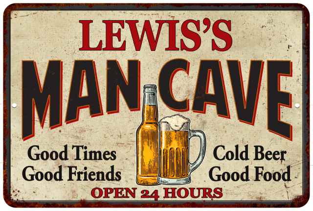 “Man Cave Rules” Metal Tin Sign Wall Decor Funny 12x8 Well Made! 