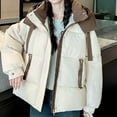 thumbnail image 4 of Womens Winter Jackets Stand Collar Front Zip Quilted Cardigan Thermal Thick Casual Cotton Outwear With Pockets (M, Black), 4 of 7