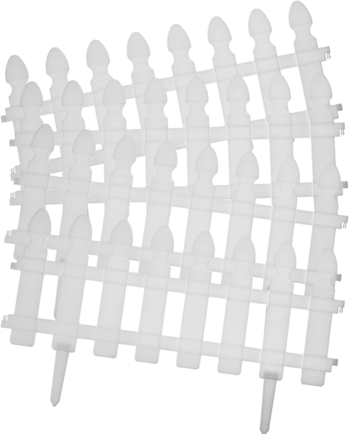 White Picket Fence,Flexible White Border Fence For Flower Beds, Durable