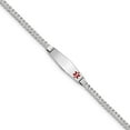 thumbnail image 1 of 14K White Gold bracelet Medical Curb Alert Red 7 in 8 mm 3.5, 1 of 3