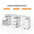 thumbnail image 5 of Ktaxon Double Nail Desk with Electric Dust Collectors, 5 Drawers, 2 Cabinets, White, 5 of 8
