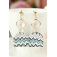 thumbnail image 4 of Multicolor Clear Diamond Chevron Pattern Drop Earrings, 4 of 5