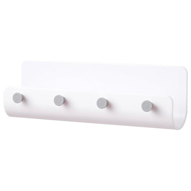 1PC Spoon And Lid Rest Wall Mounted Storage Box With Hook Mobile Phone Holder Mobile Phone Charging Station Remote Control Storage Box Self Adhesive Double Sided Tape Fixed Position White