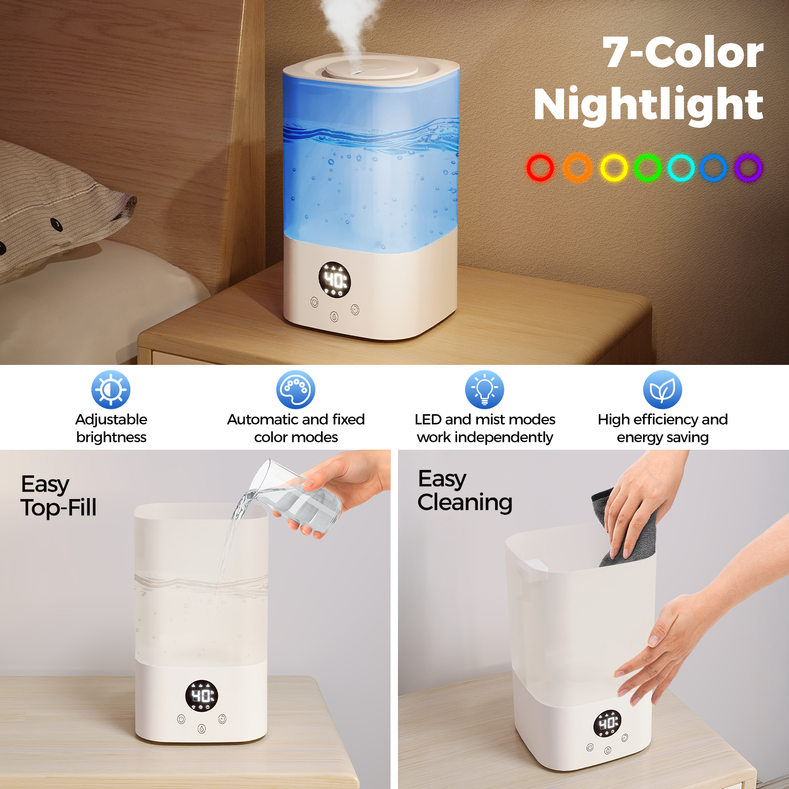 Patbrela 3.2L Cool Mist Humidifier with LED Display photo 7