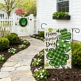 thumbnail image 3 of Happy St Patricks Day Shamrocks Garden Flag 12×18 Inch Double Sided Green Clovers Small Burlap Spring Holiday Yard Flag, 3 of 5