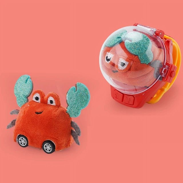 Mini reloj de coche a control remoto para niños y niñas, juguete de inducción eléctrica con luz LED, conejo de peluche, perro, cangrejo, regalo de juguete, 2,4G