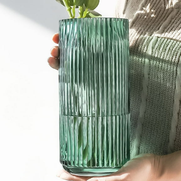 Raindrops  Glass Vase Bottles Green Decorative Decoration Cylinder Vases