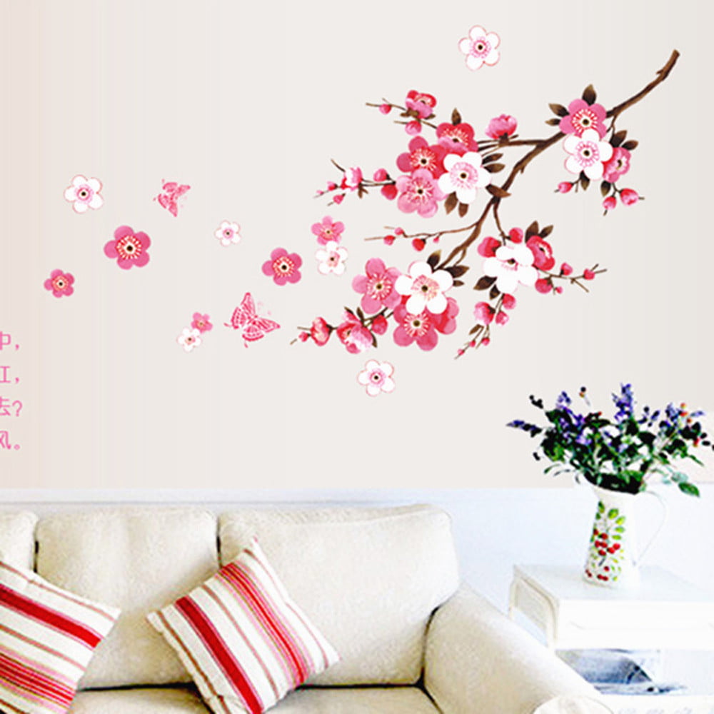 Art Vinyl Quote DIY Peach Blossom Wall Sticker Decal Mural Home  Decor Removable 