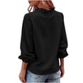 thumbnail image 5 of Staron Women's Short Sleeve V-Neck Ruffle Blouse Casual Loose Plus Size Tops Shirts, Black 3XL, 5 of 7