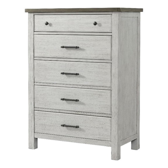 Westwood Design Timber Ridge 5-Drawer Wood Chest in Weathered Washed Sierra
