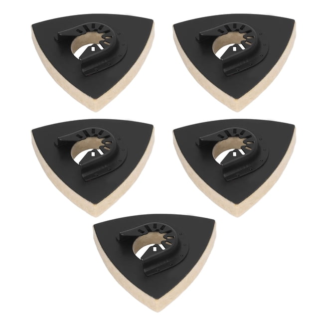 Oscillating Buffing Pad, Multifunctional Fine Processing Easy Installation 5PCS Felt Polishing Pad Triangular Shape for Metal Ceramic Tile Surfaces