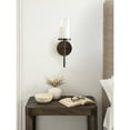 thumbnail image 3 of Kate and Laurel Blaise Transitional Metal Wall Sconce, 5 x 6 x 14, Antique Bronze, Modern Round Candle Holder with Removable Glass Cylinder for Flameless Candles, 3 of 10