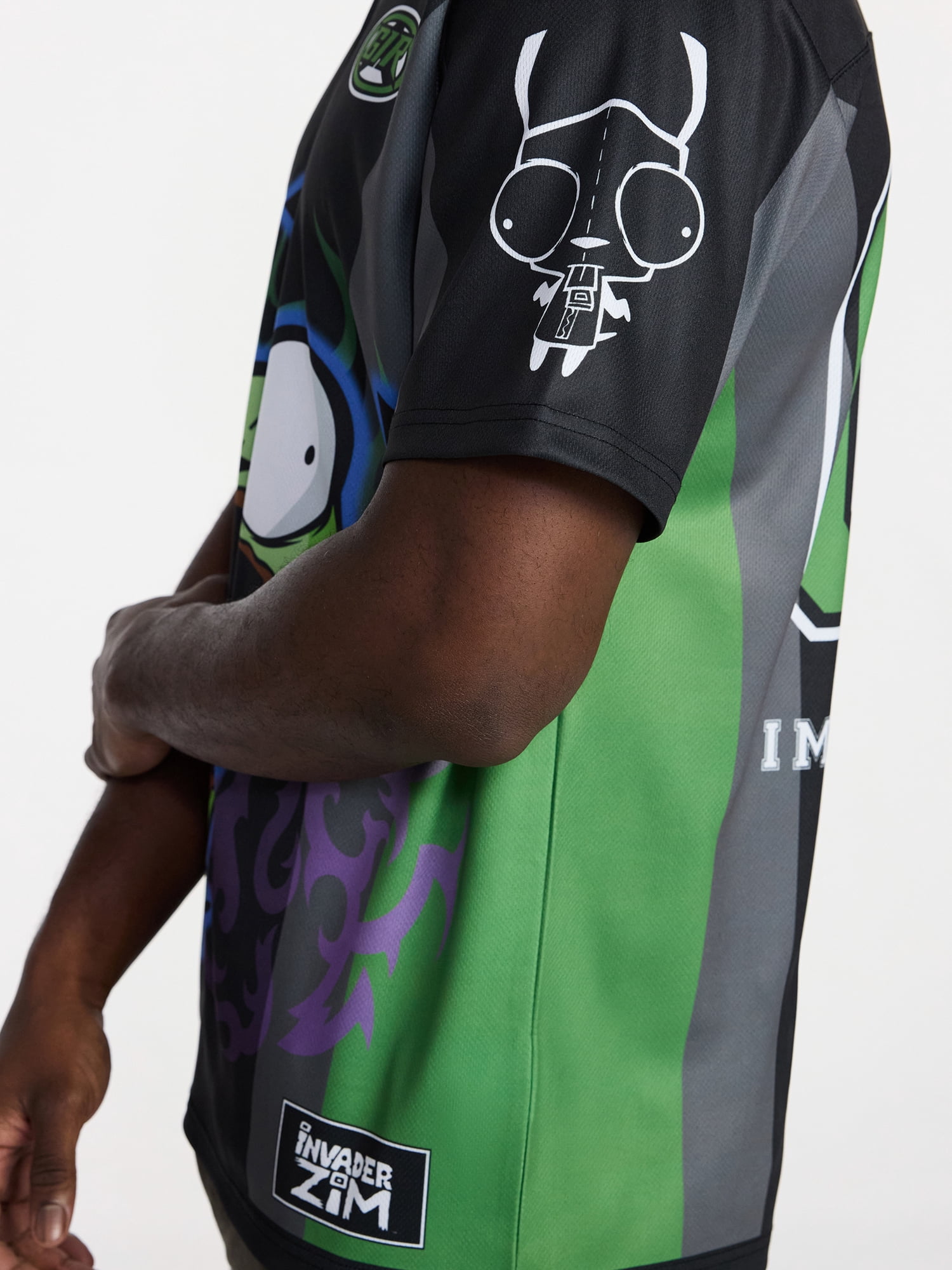 Invader Zim Men's and Big Men's Front Back Graphic Soccer Jersey with Short Sleeves, Sizes XS-3XL