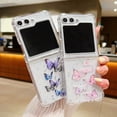 thumbnail image 3 of for Samsung Galaxy Flip 6/ Flip 7 FE Clear with Bling Butterfly Case, Women Girly TPU Cute Sparkle Glitter 4 Corners Shockproof Transparent Phone Cover for Galaxy Z Flip 6 (Pink Butterfly), 3 of 8