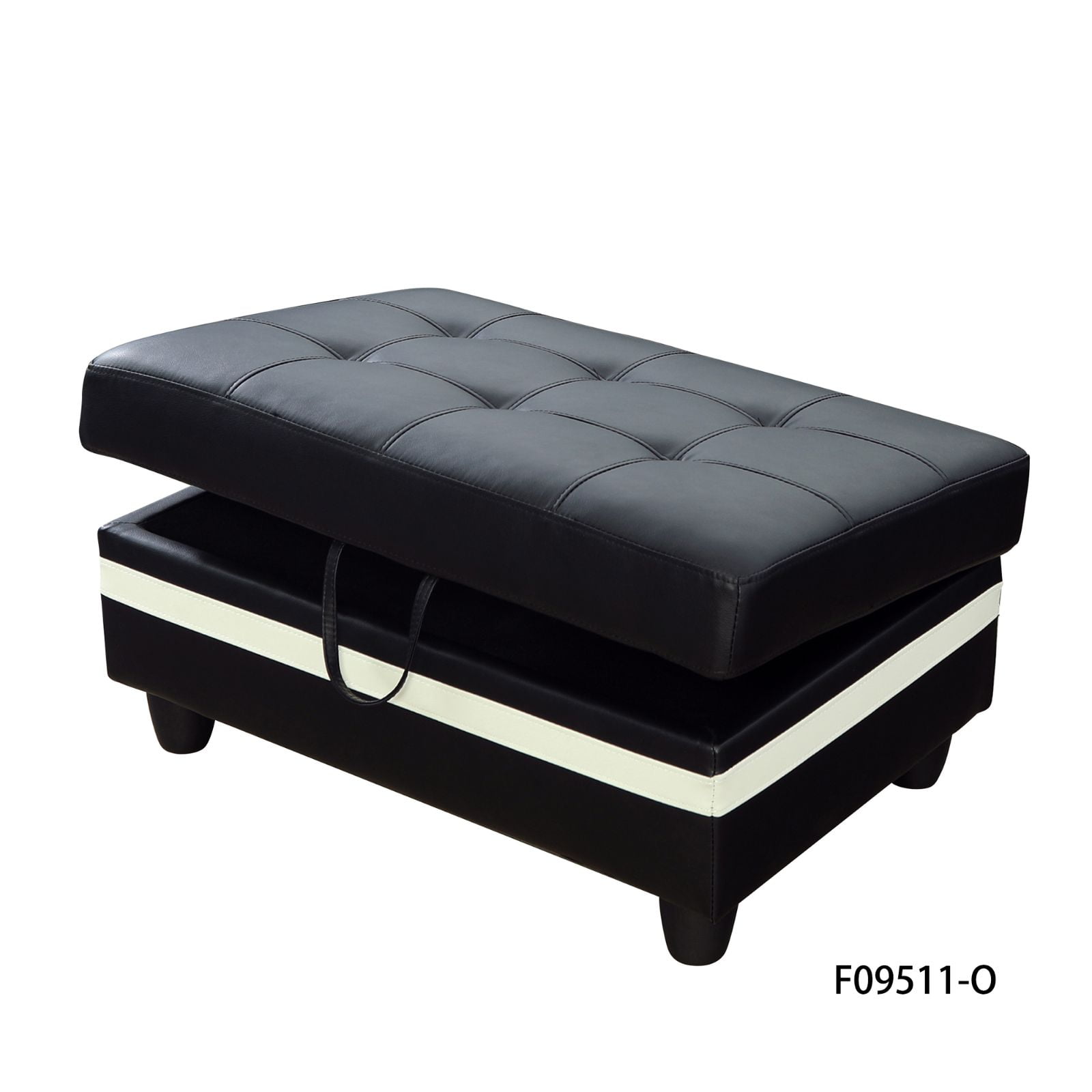 PonLiving Oversized Leather Storage Ottoman with Lid Lifting, for Living Room/Bedroom/Office