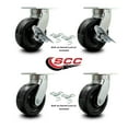 thumbnail image 2 of 8 Inch Extra Heavy Duty Phenolic Wheel Caster Set 4 Swivel Locks 2 Brakes SCC, 2 of 2