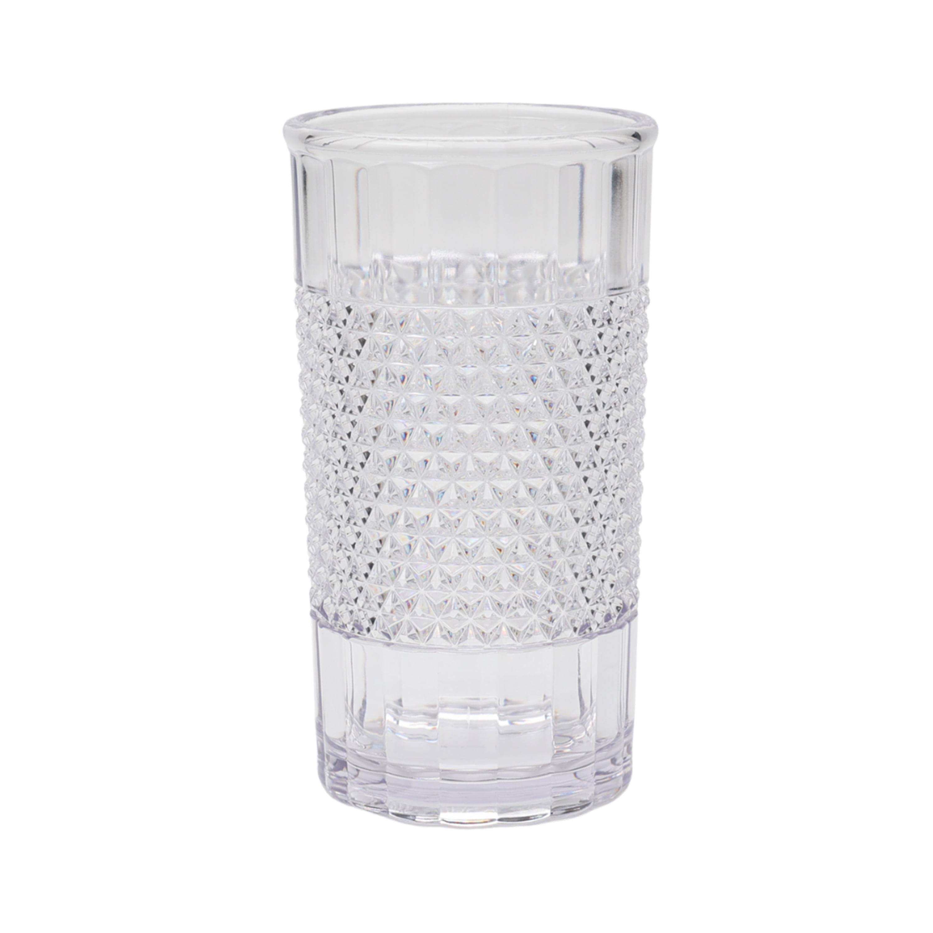 (6 pack) Mainstays 20 oz Clear Tall Acrylic Diamond Texture Tumbler